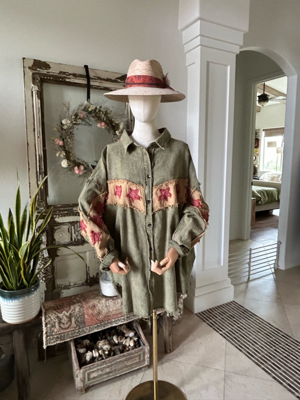 Oli & Hali Olive Green Star Patch Oversized Jacket - Picture 2 of 5